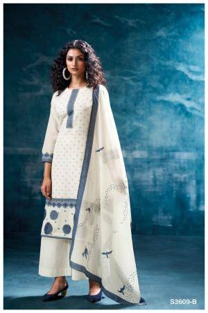 Ganga oviya 3609 Dress material wholesalers in Delhi